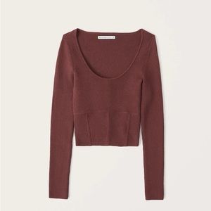 Abercrombie Scoop Neck Corset Style Sweater